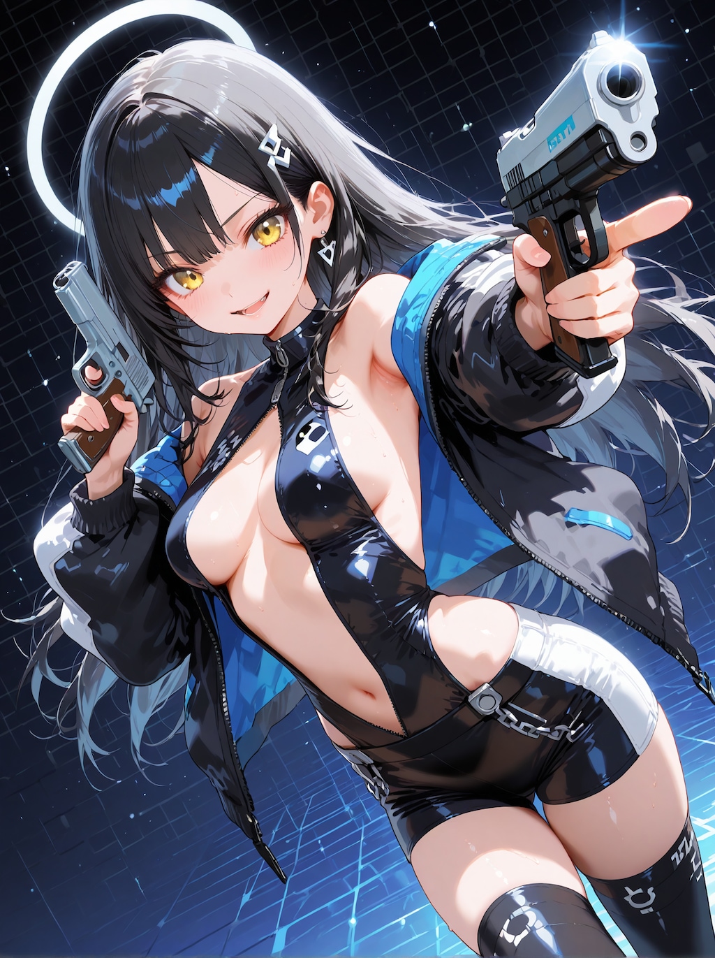 [12枚] サイバー系ゲーム衣装×銃