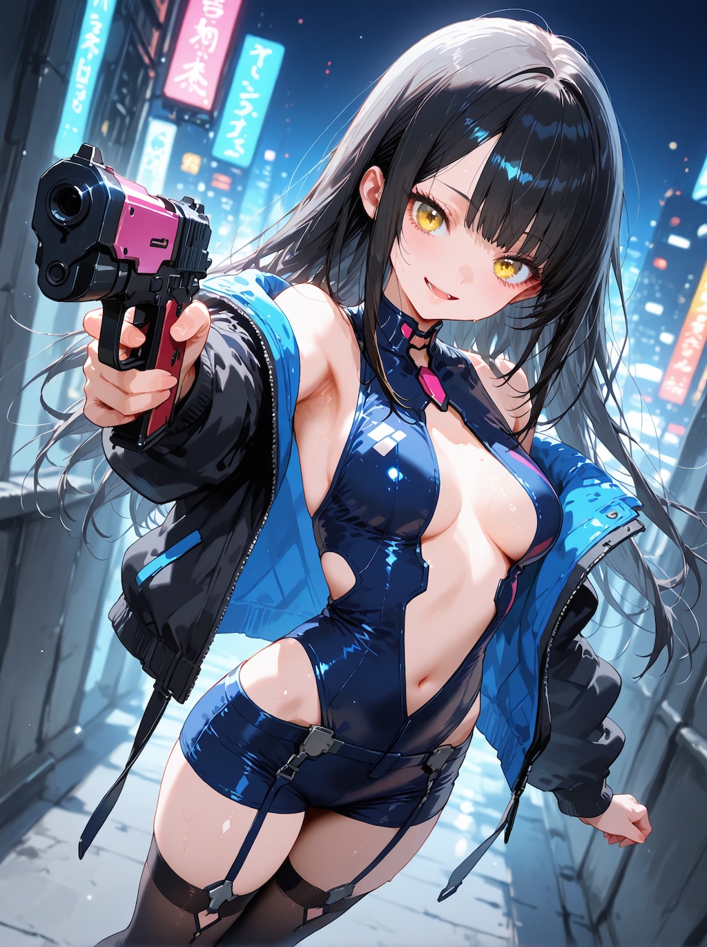 [12枚] サイバー系ゲーム衣装×銃