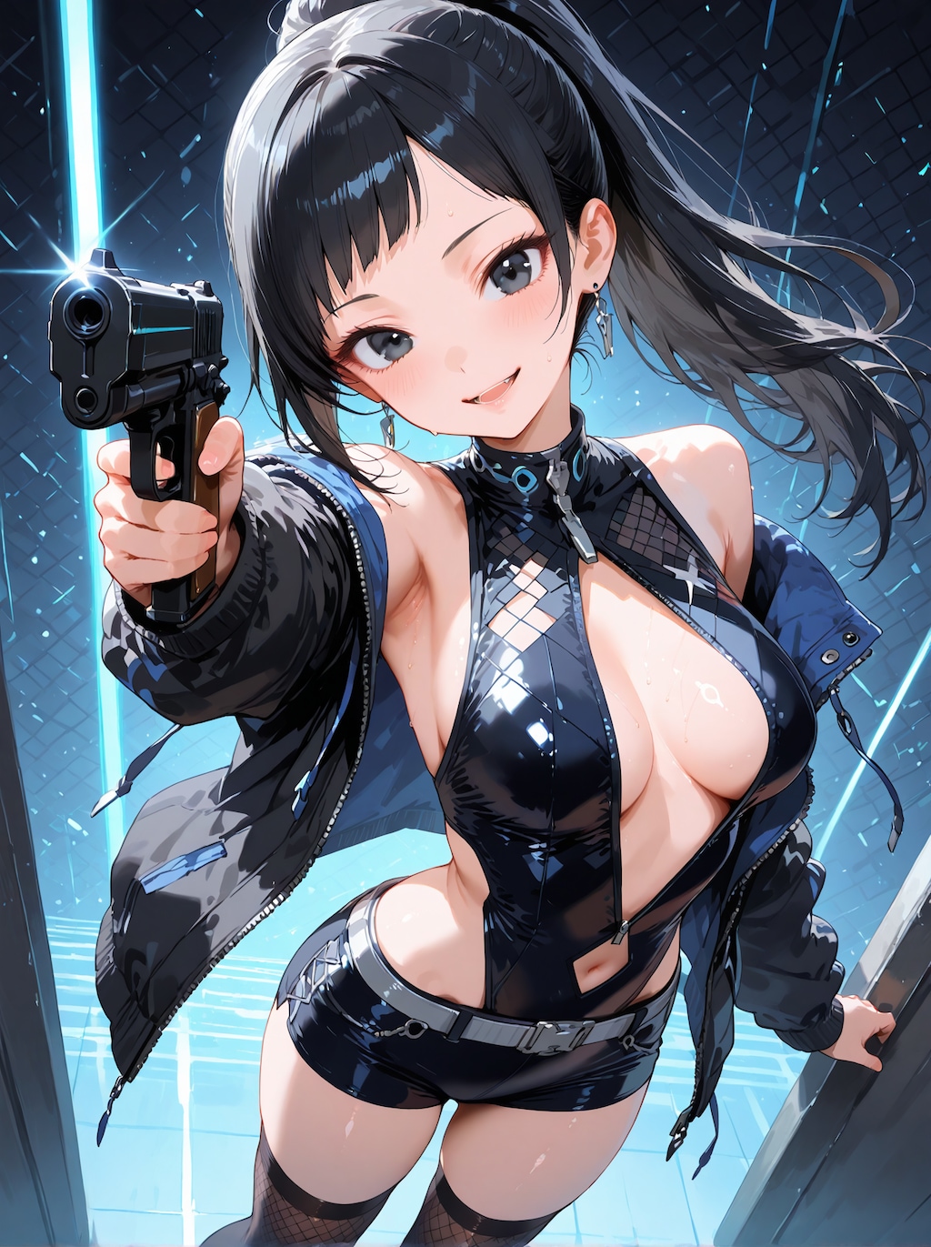 [12枚] サイバー系ゲーム衣装×銃