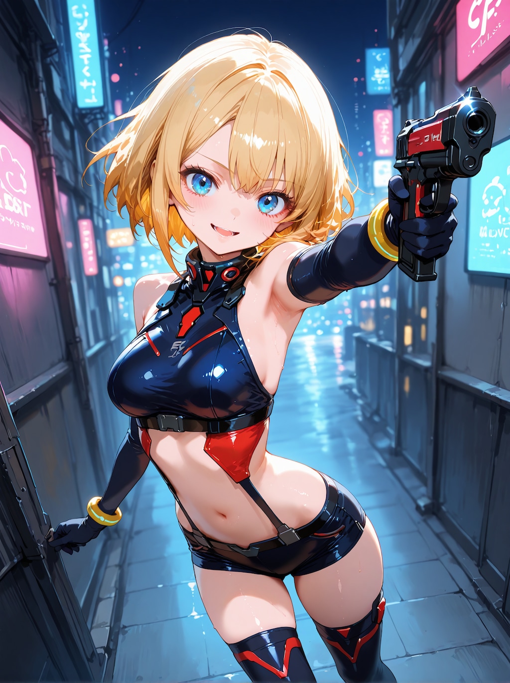 [12枚] サイバー系ゲーム衣装×銃