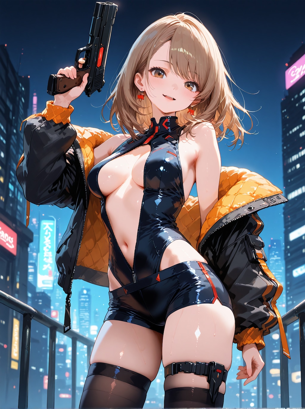 [12枚] サイバー系ゲーム衣装×銃