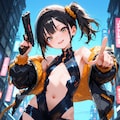 [12枚] サイバー系ゲーム衣装×銃 3枚目