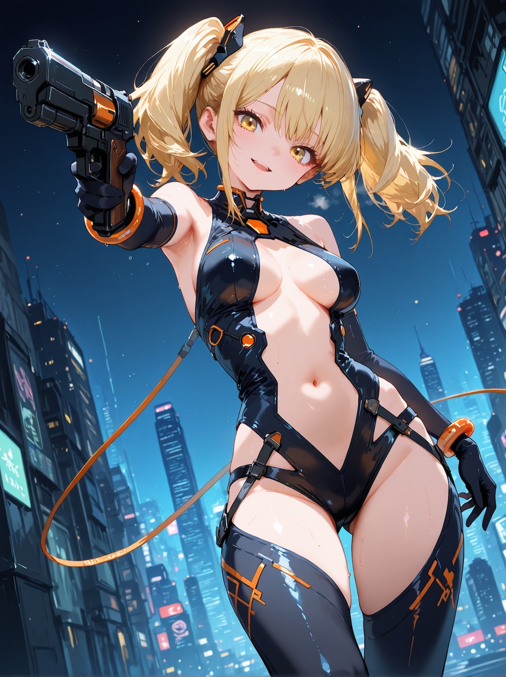 [12枚] サイバー系ゲーム衣装×銃