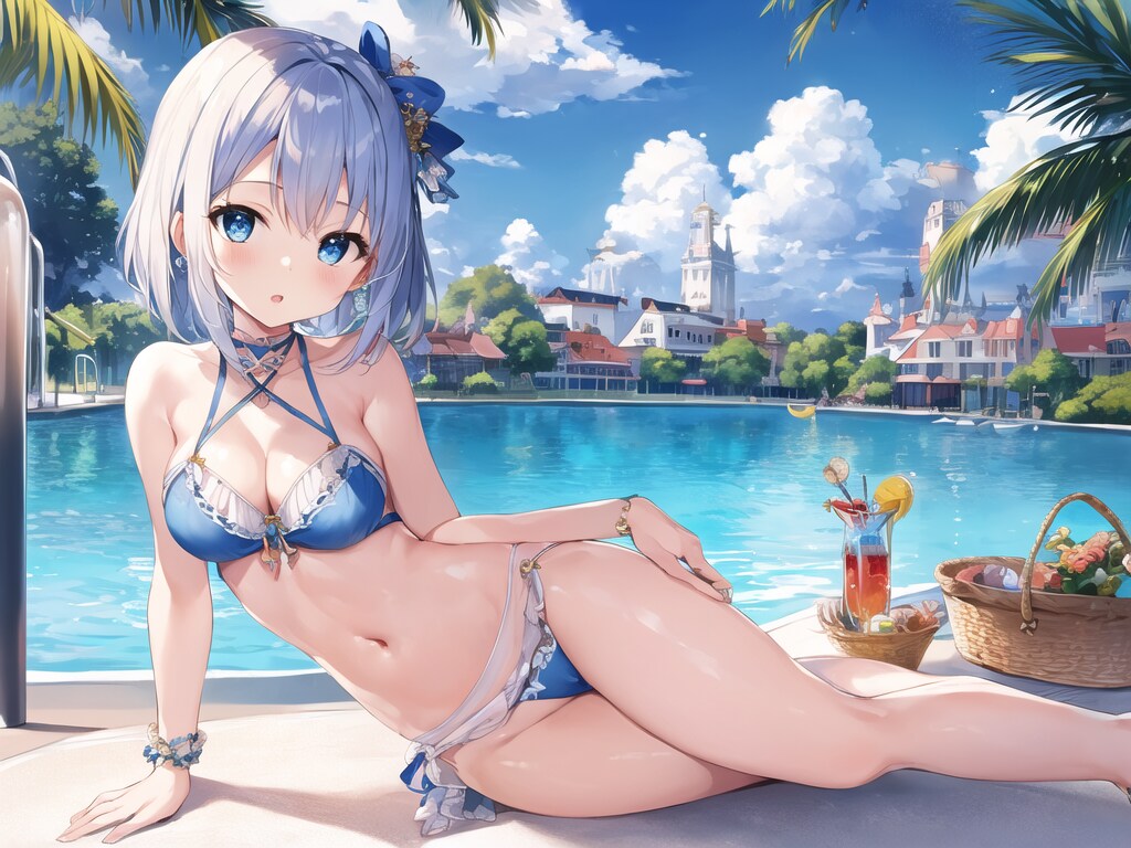ビキニ少女、南国でバカンス