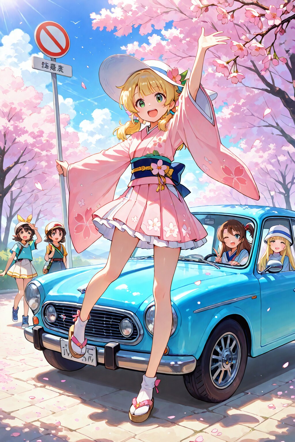 車でお花見 | の人気AIイラスト・グラビア