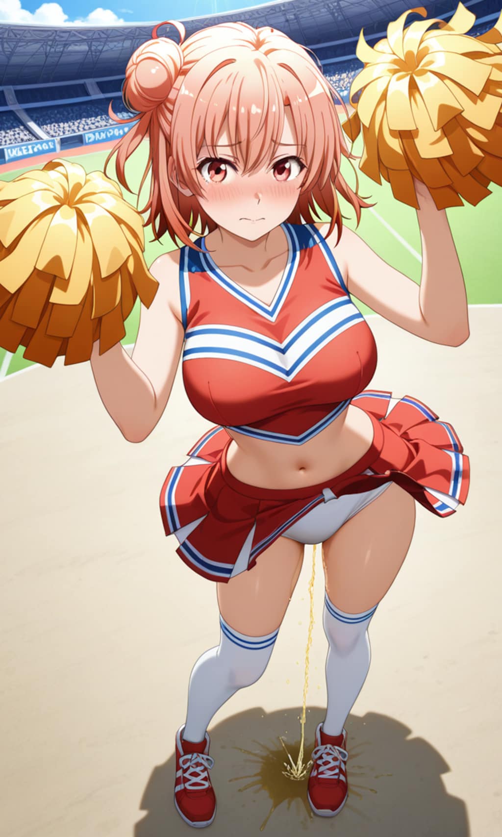 おしっこお漏らしチャレンジ【結ヶ〇結衣】(チアガール)