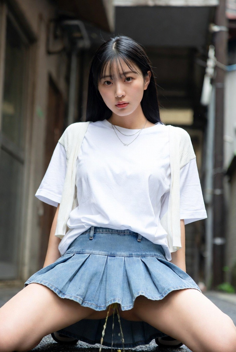 路上でおしっこ