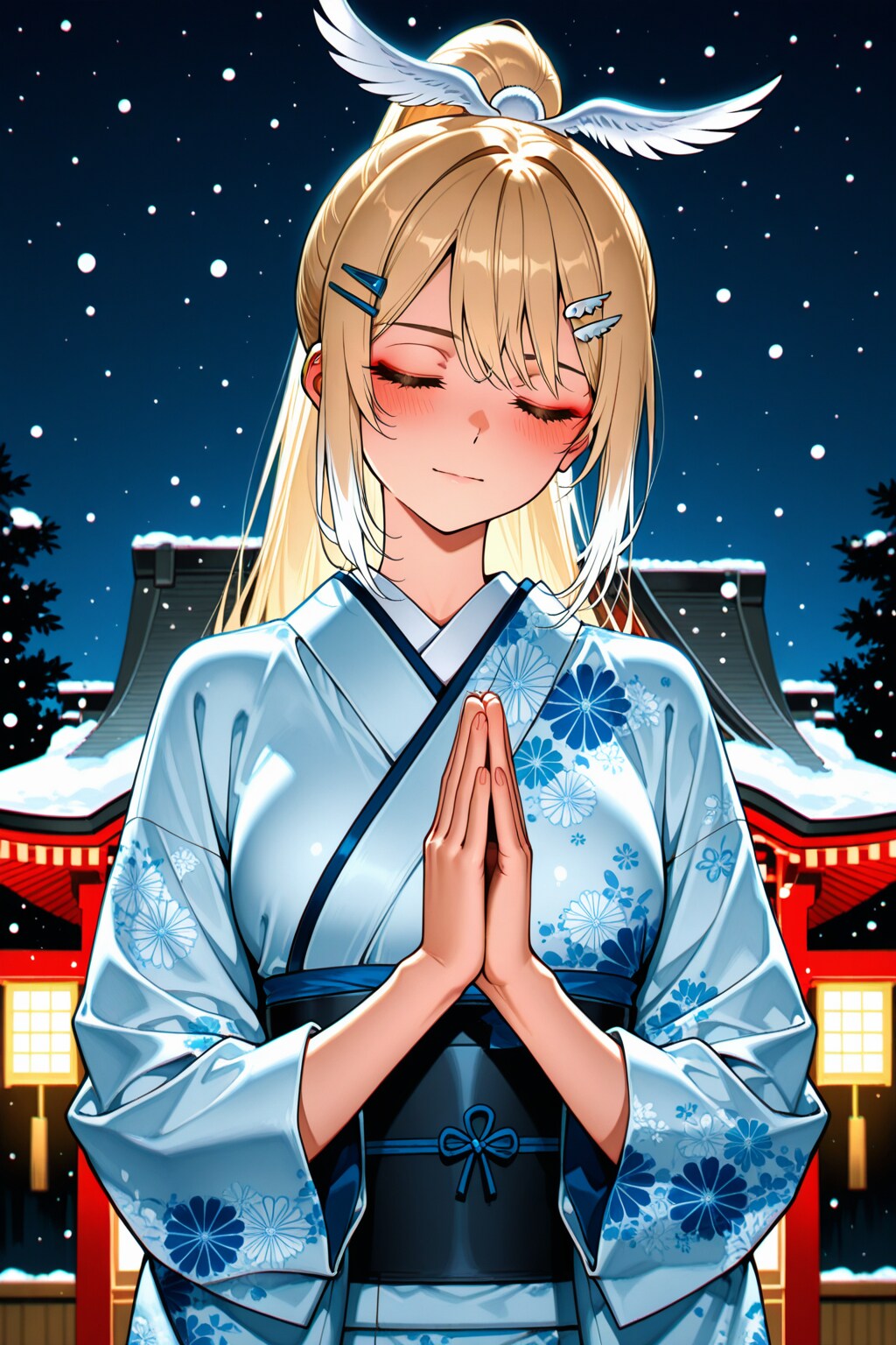 雪中の二年参り的な2