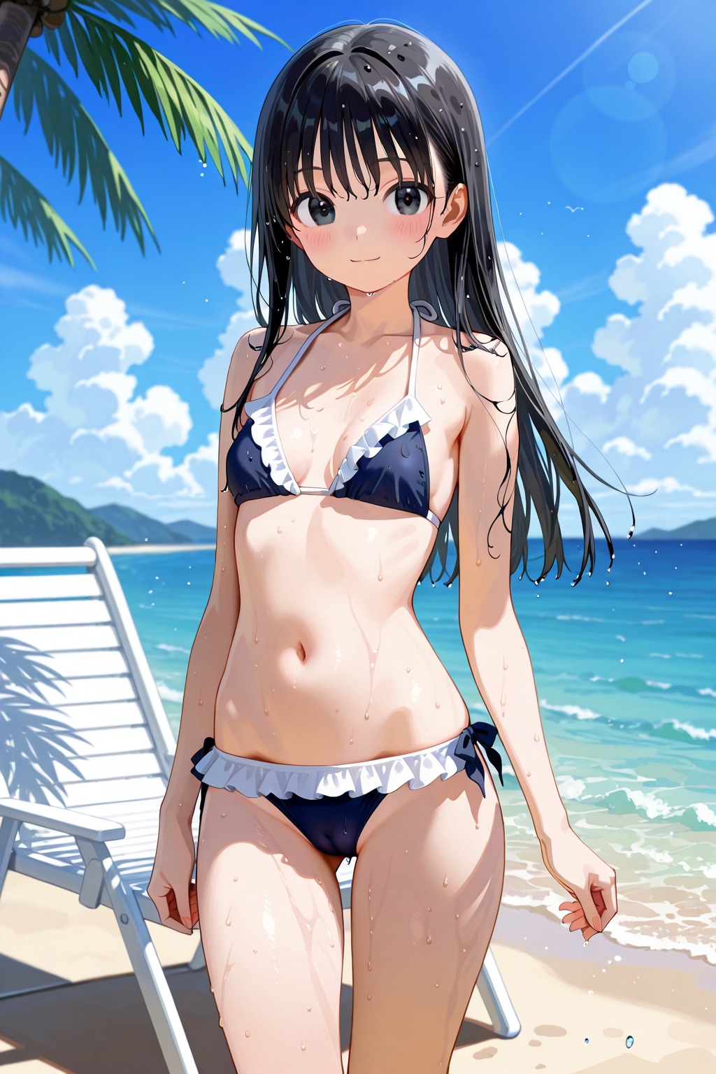 某お嬢さんはプライベートビーチで春休み中ｗ