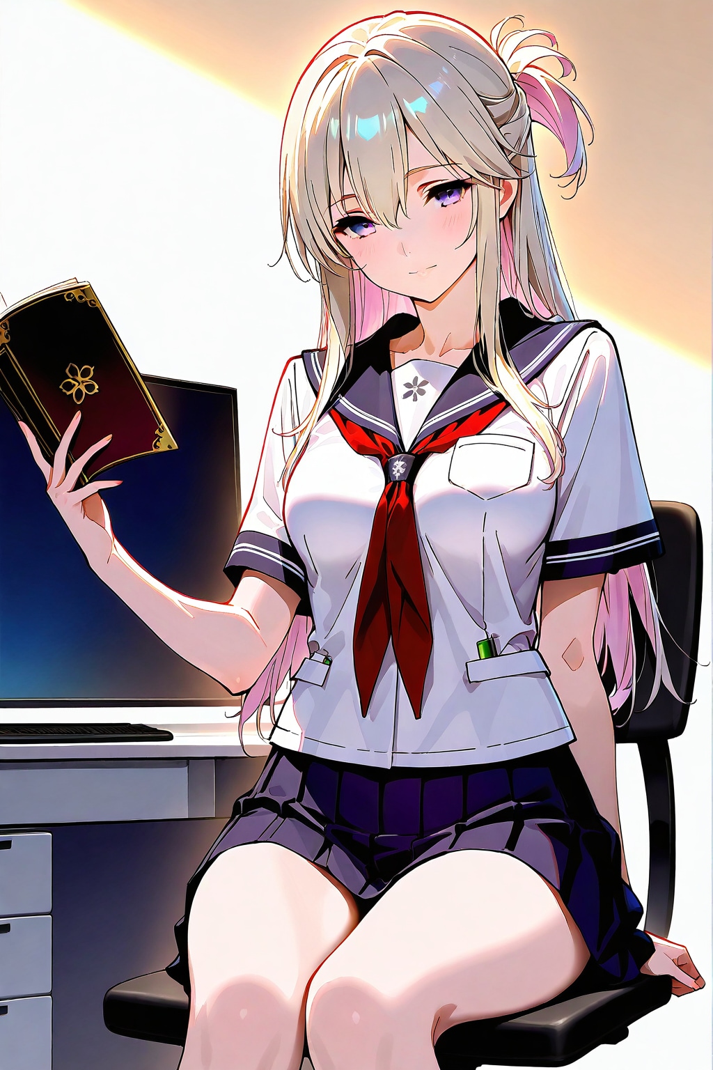 (850HQ)銀髪ちゃんセーラー服