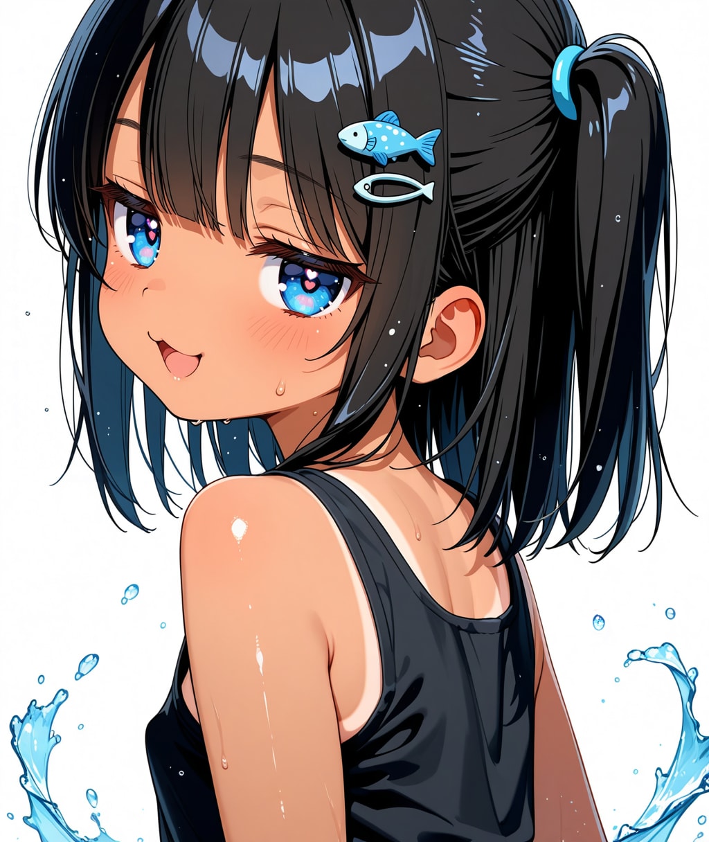 黒タンクトップとショーパンのこなっちゃん