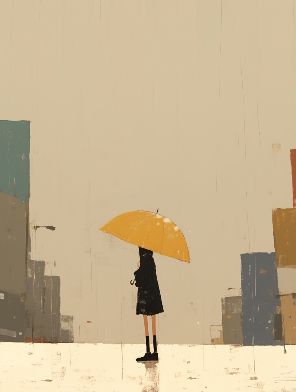雨の通学路