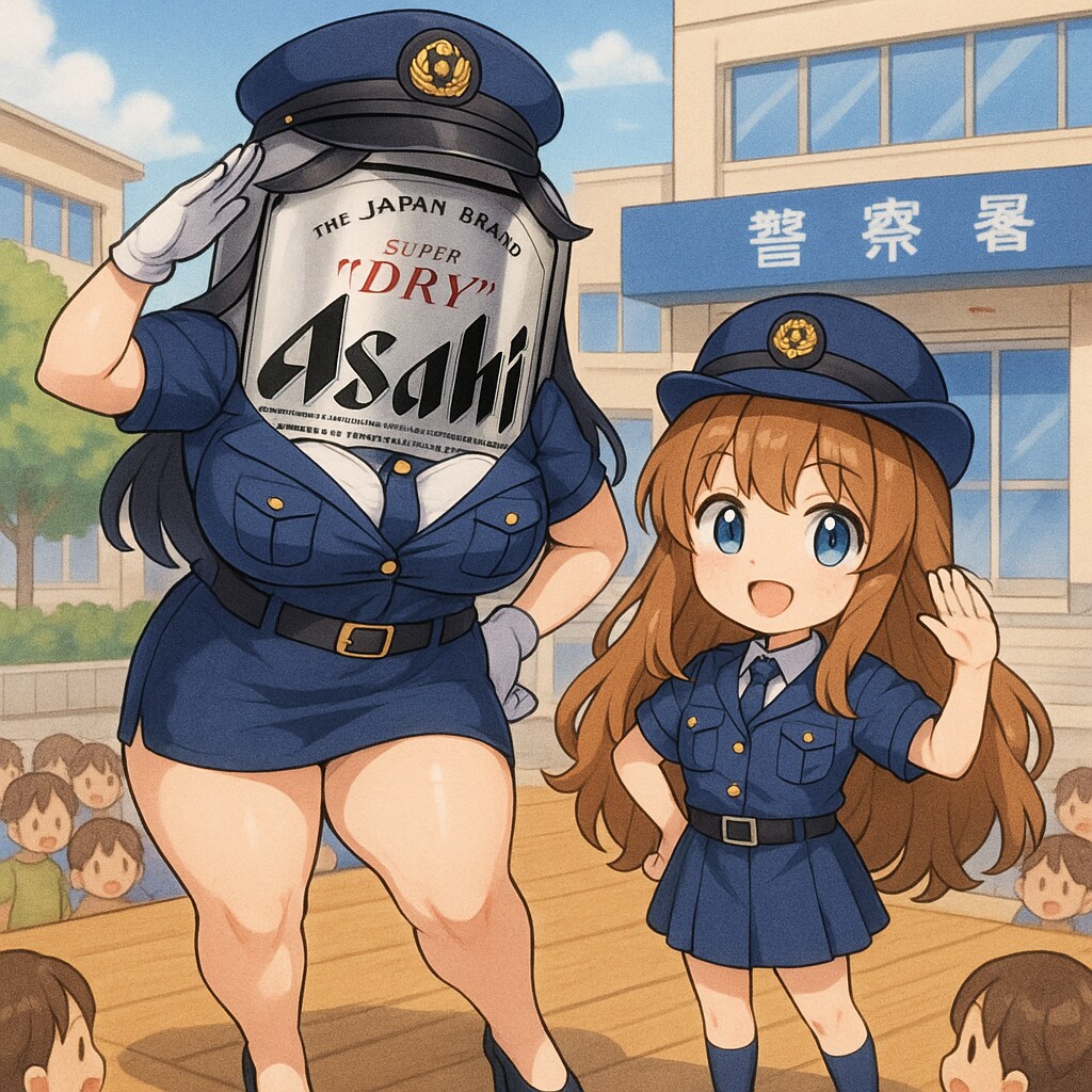 グラマラス婦警さんと小さな女の子の婦警さん