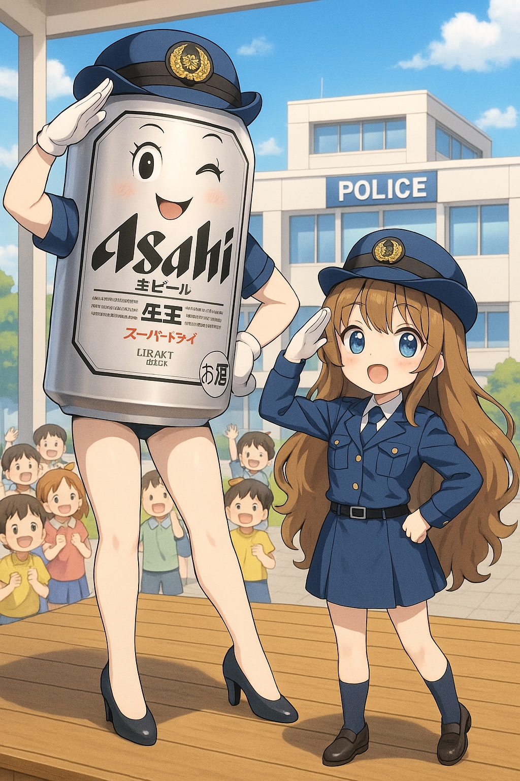 グラマラス婦警さんと小さな女の子の婦警さん