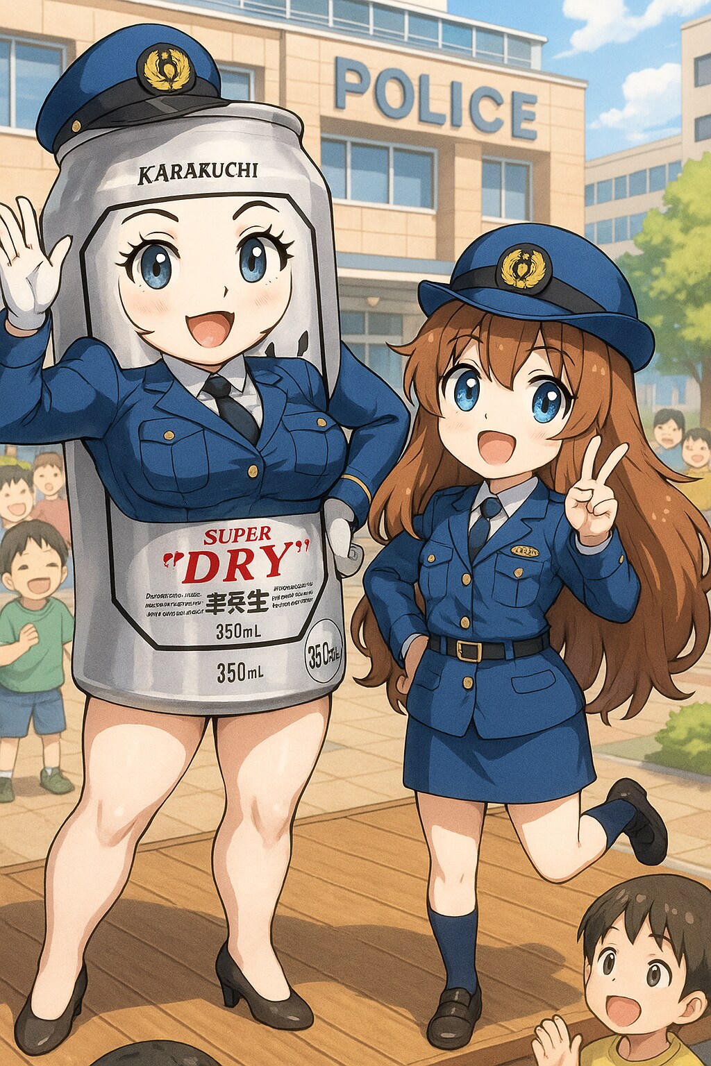 グラマラス婦警さんと小さな女の子の婦警さん