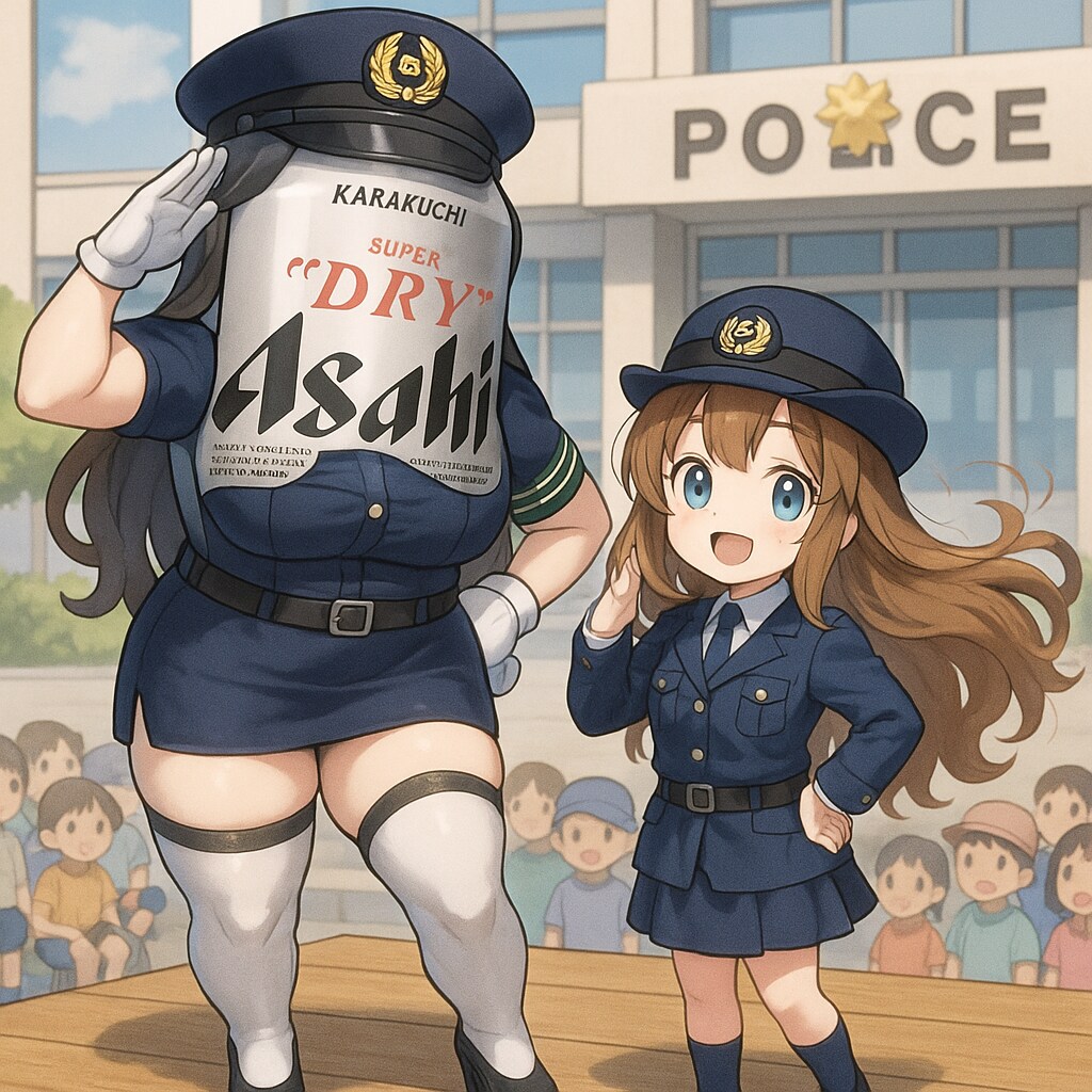 グラマラス婦警さんと小さな女の子の婦警さん