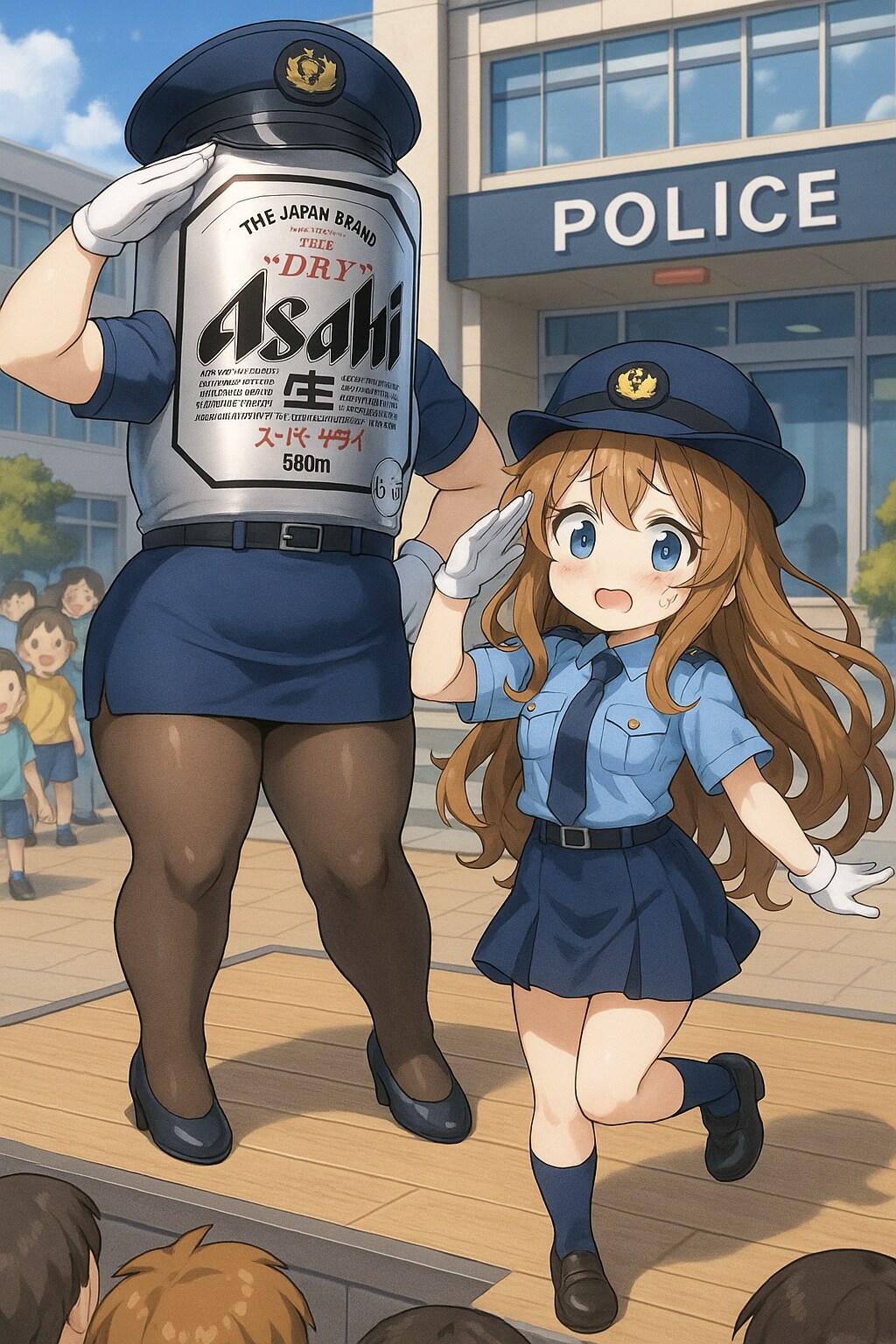 グラマラス婦警さんと小さな女の子の婦警さん