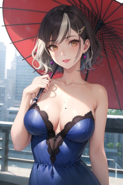 和傘とドレス