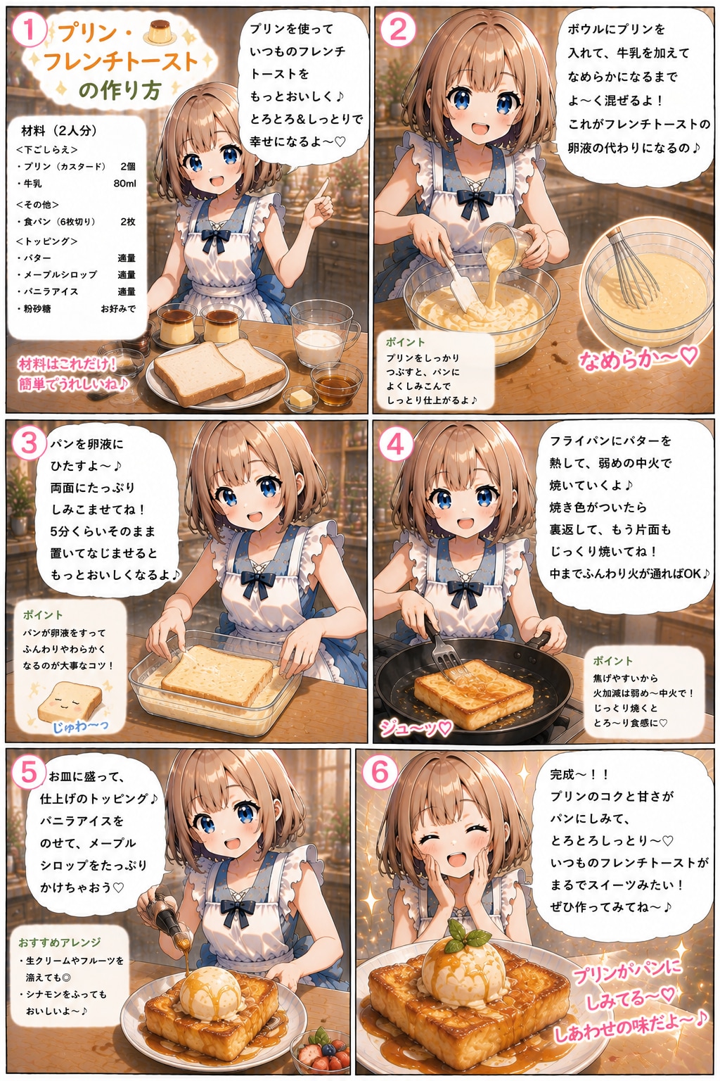 プリン・フレンチトースト | の人気AIイラスト・グラビア