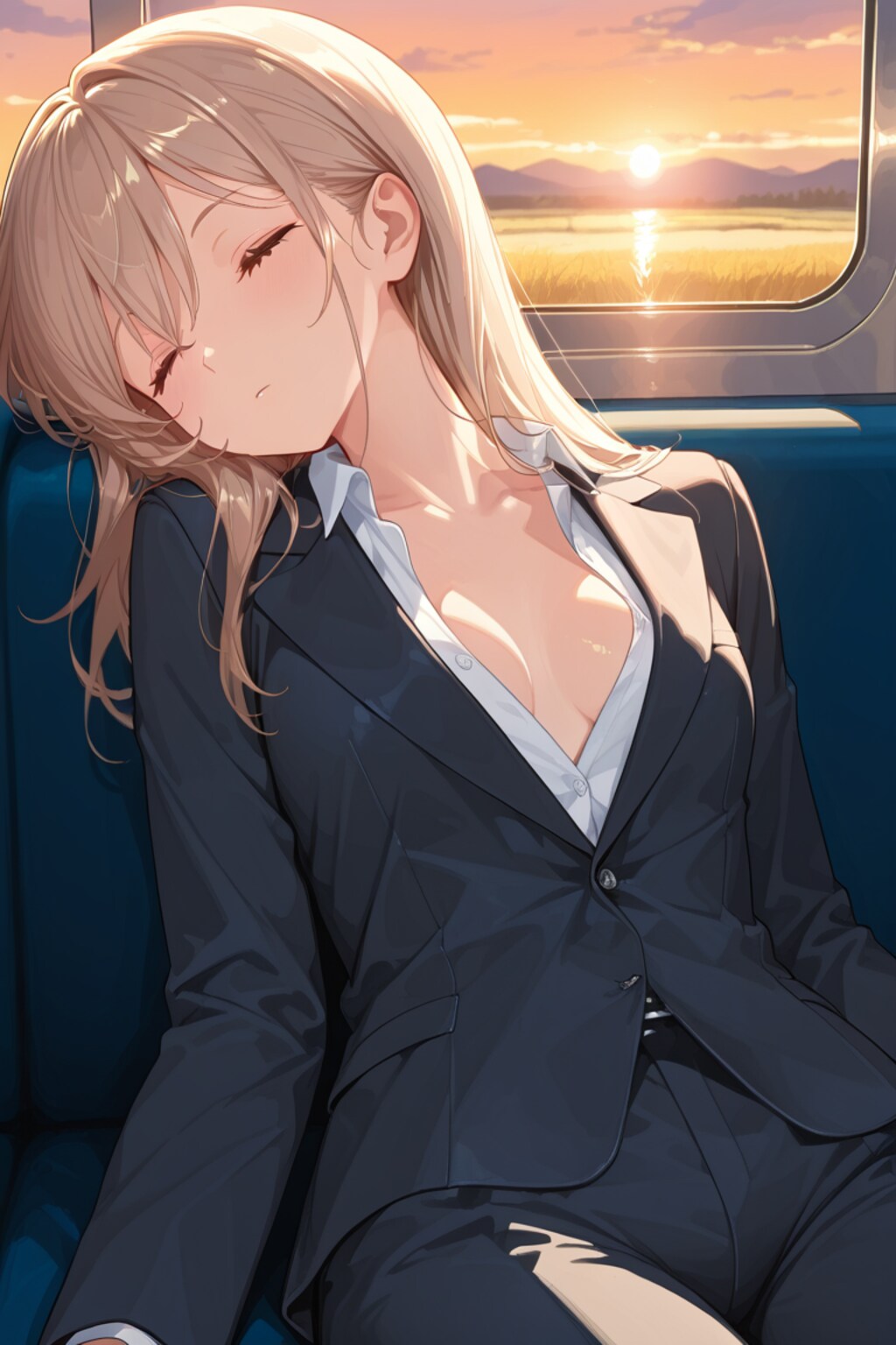 寝落ちスーツ姉さん