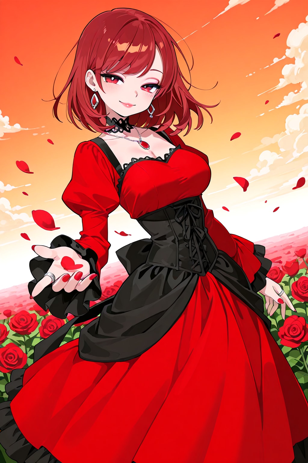 薔薇と女性　その３