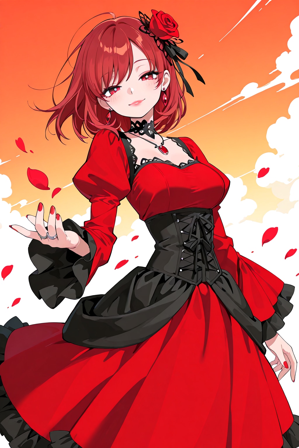 薔薇と女性　その３