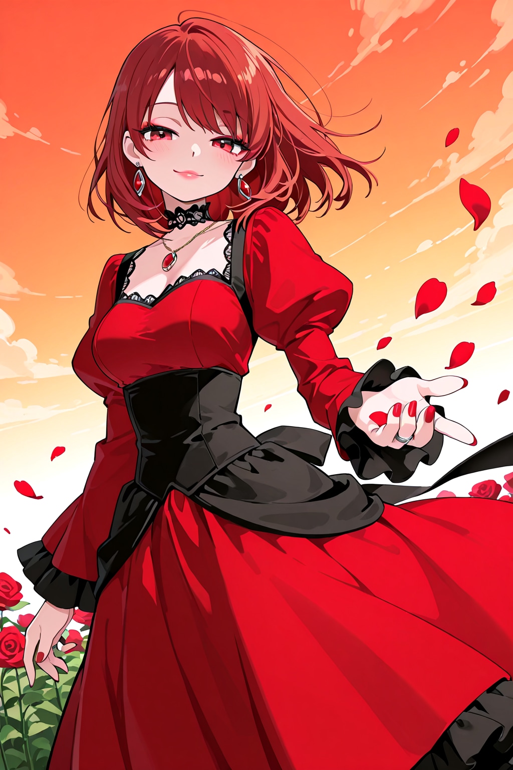 薔薇と女性　その３