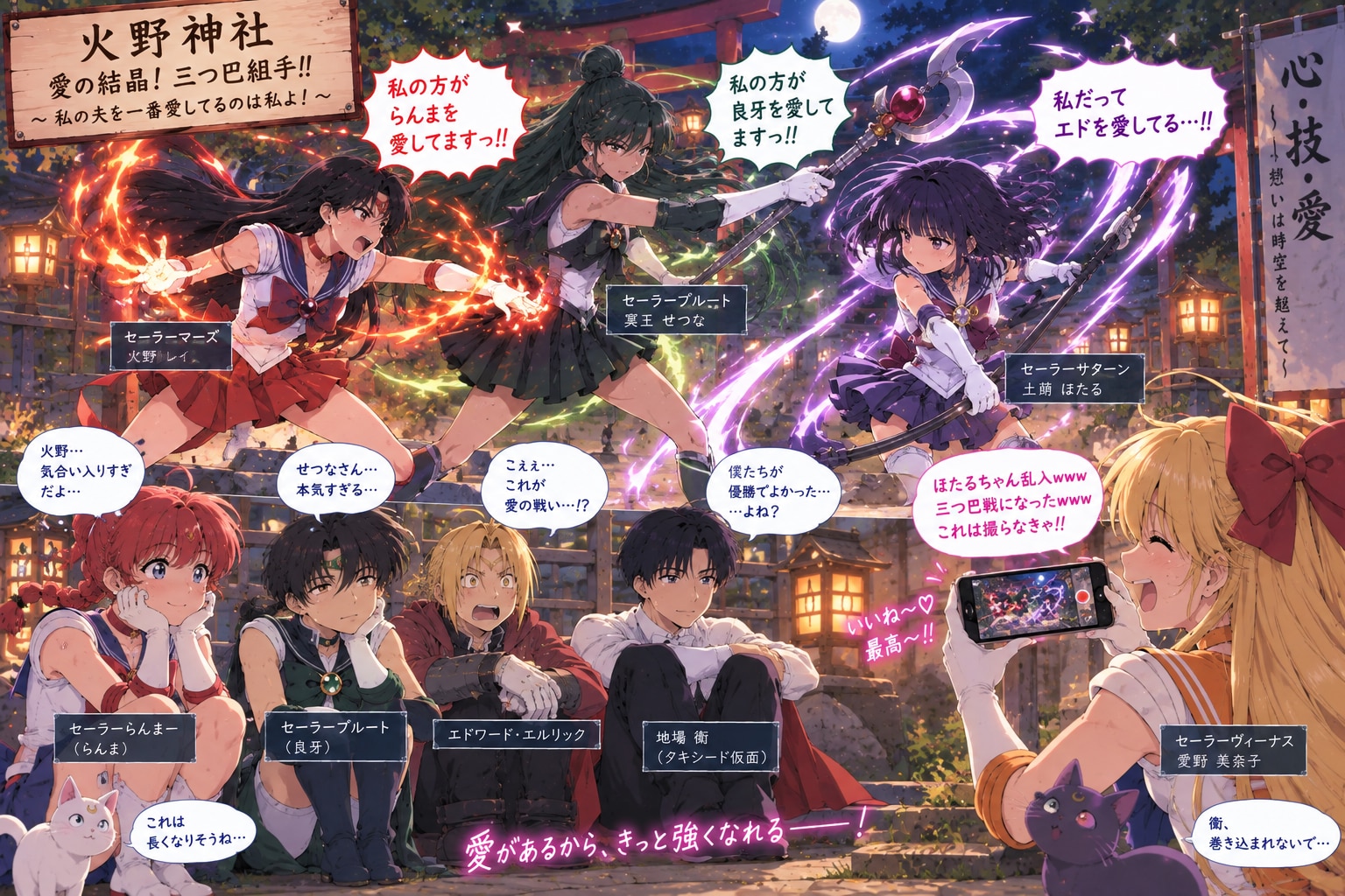 夫大好きセーラー戦士三つ巴戦 | の人気AIイラスト・グラビア