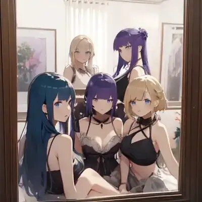 窓際から美女