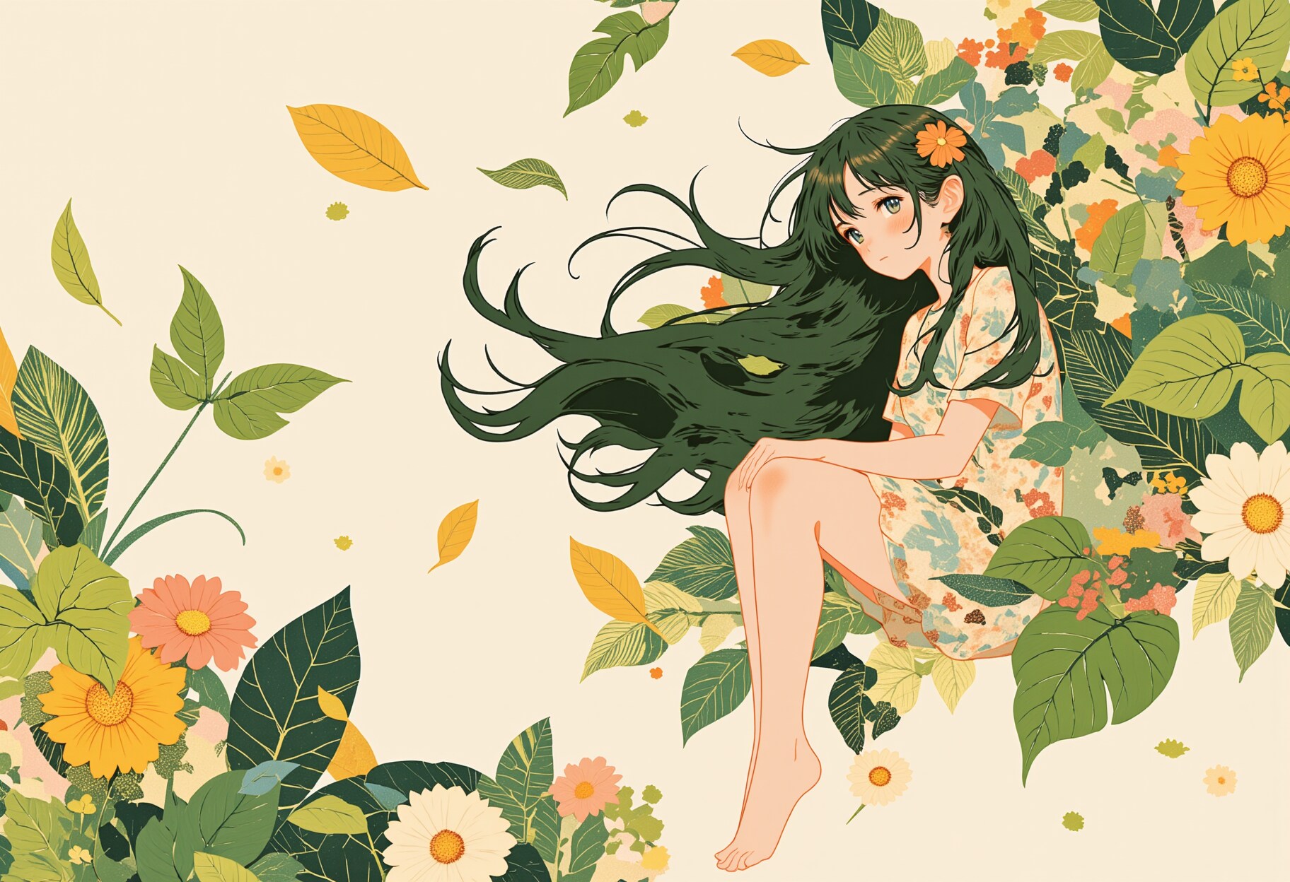 花と風 | の人気AIイラスト・グラビア