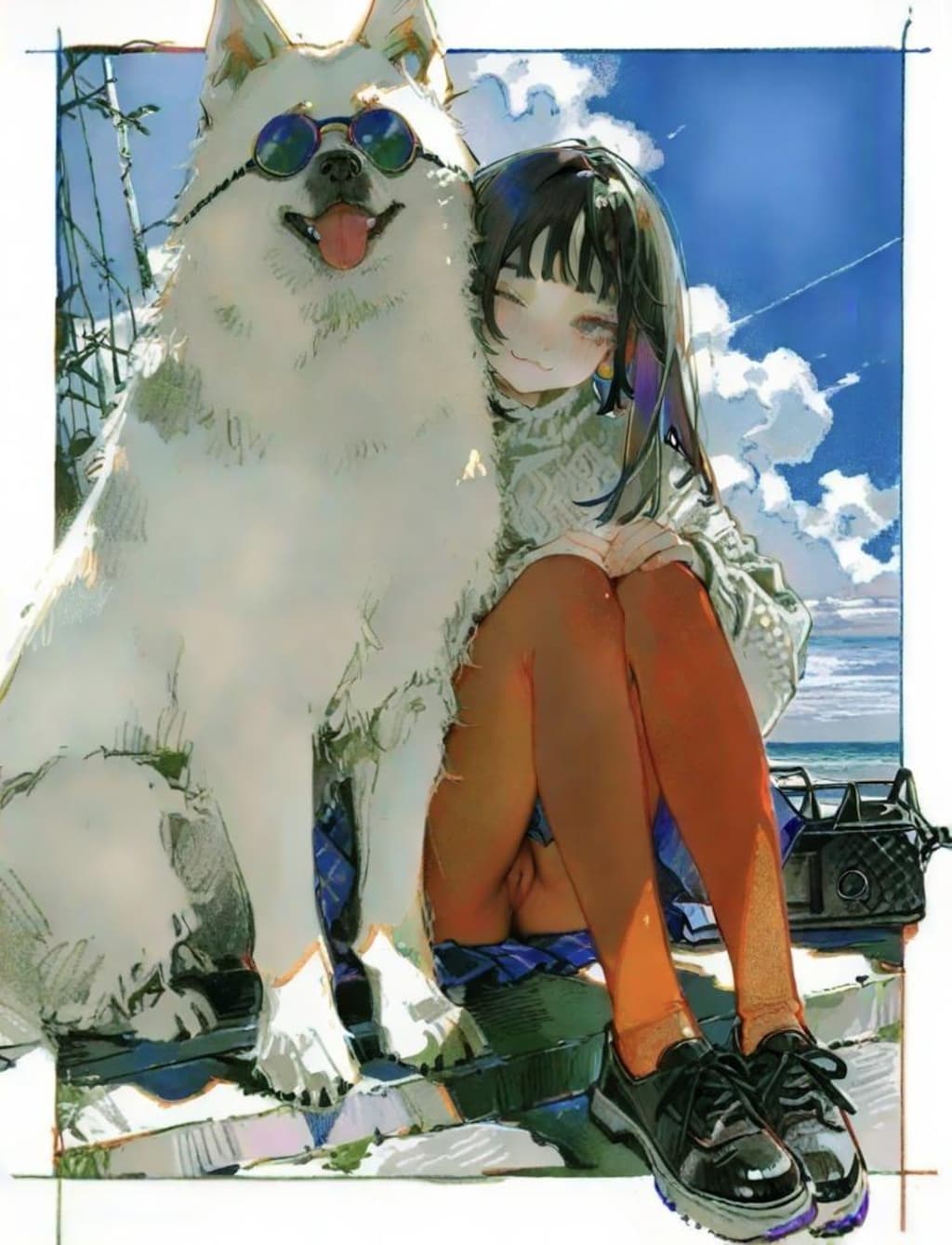 Spellai Sketch of DOG & GIRL