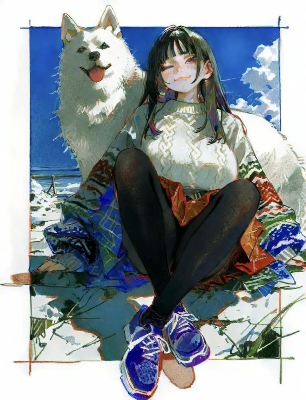 Spellai Sketch of DOG & GIRL