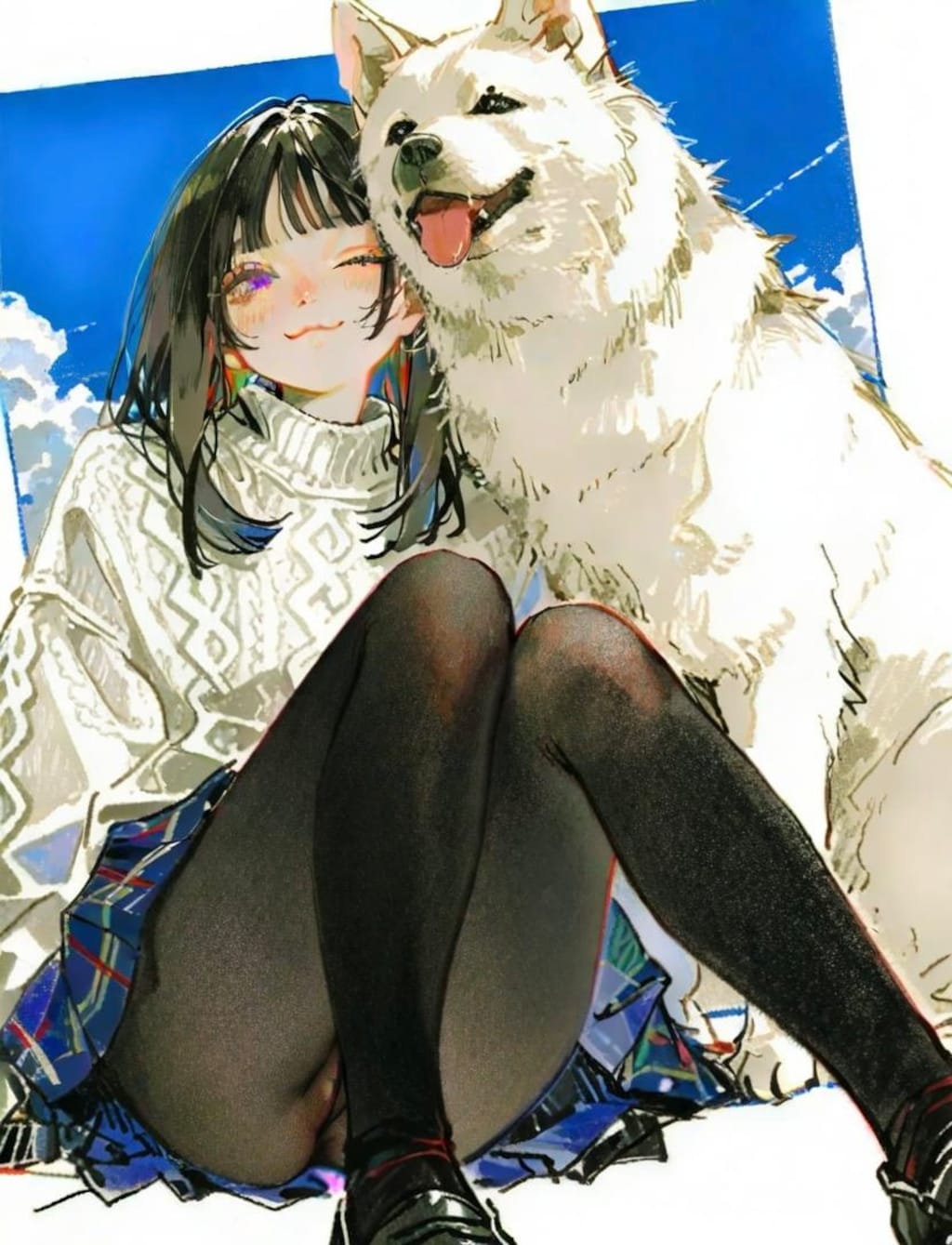 Spellai Sketch of DOG & GIRL
