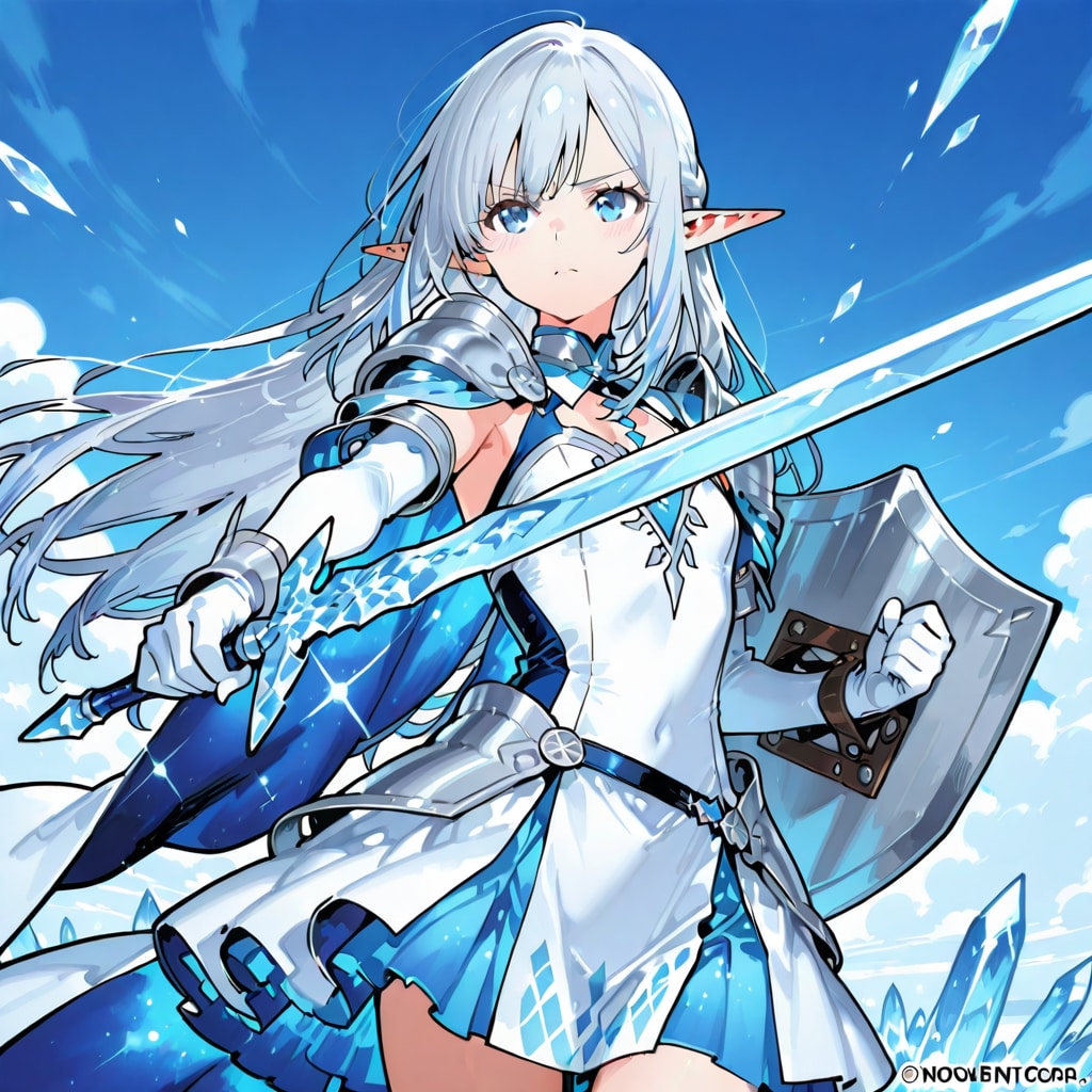 エルフの氷魔法騎士 | の人気AIイラスト・グラビア