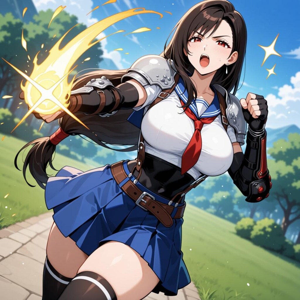 ファンタジー戦うセーラー服アーマーコスプレ人妻