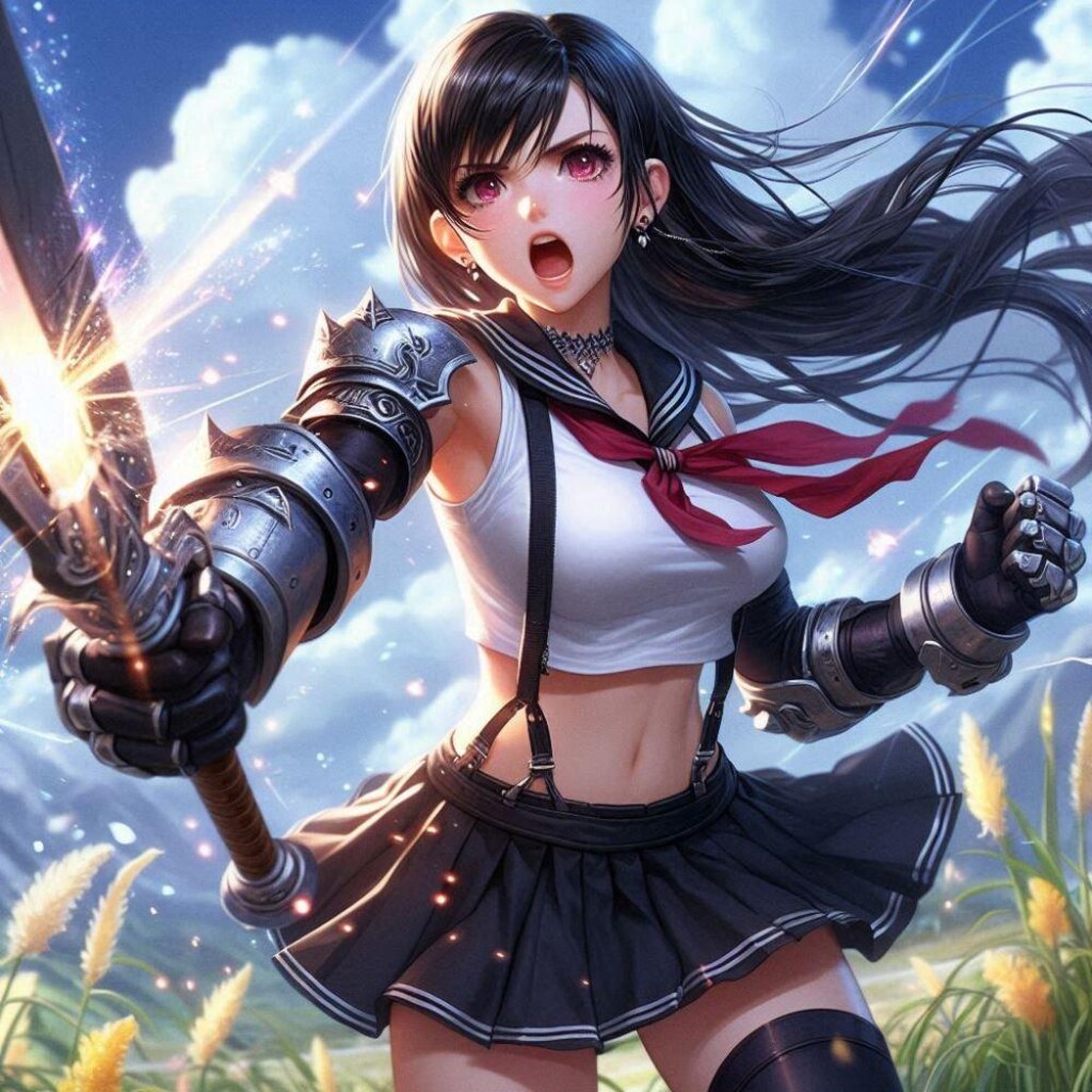 ファンタジー戦うセーラー服アーマーコスプレ人妻