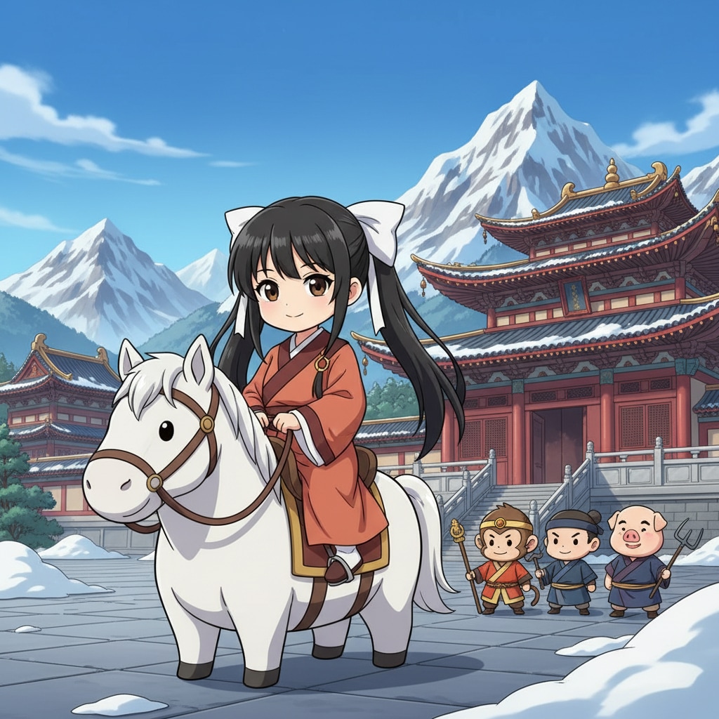 黒ツイさん。西遊記。萌アニメ風。chibi. | の人気AIイラスト・グラビア