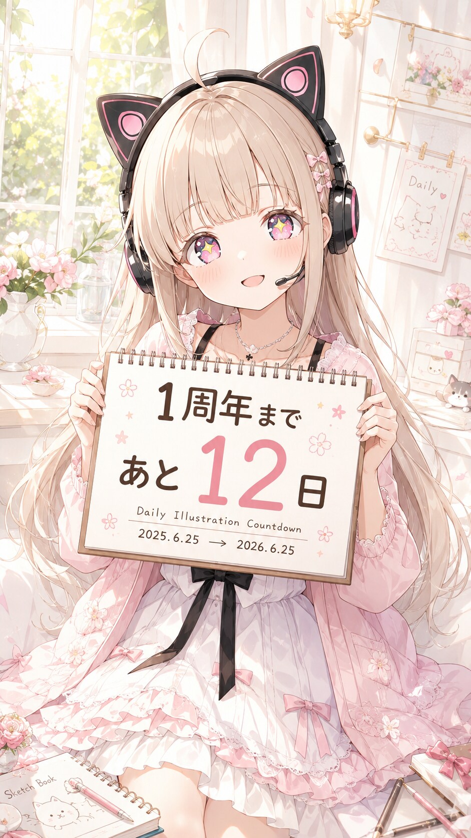 デイリーイラスト1周年カウントダウン