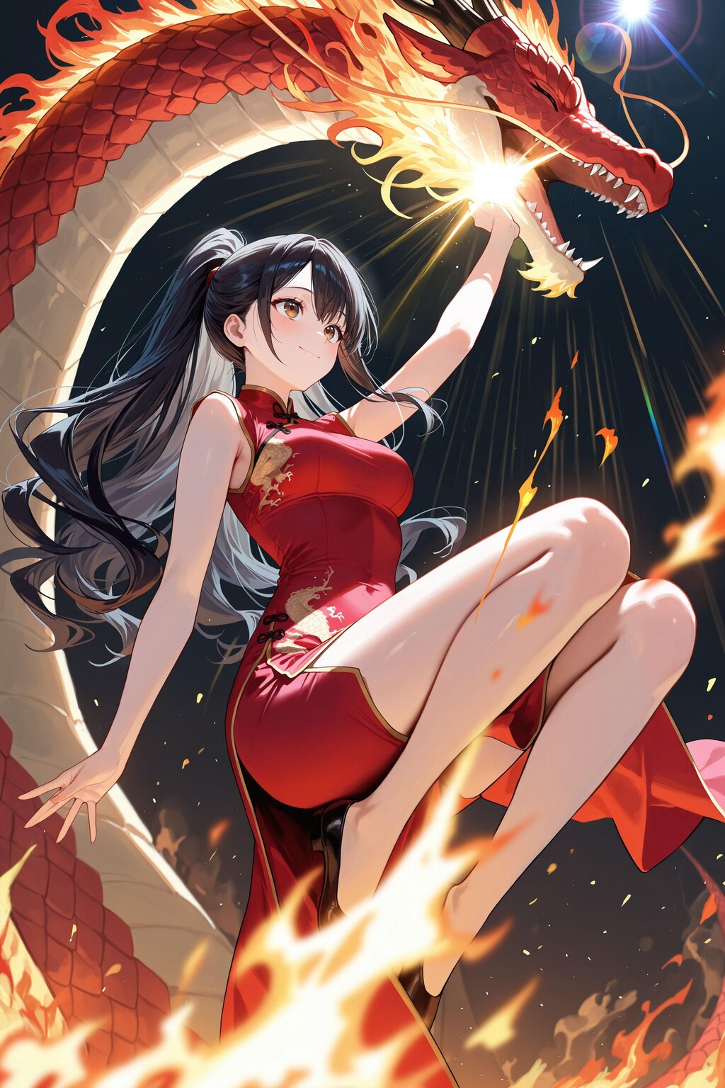 【歌：The Dragon’s Flame and the Crown】ドラゴン使いの少女（美龍さんと火竜サラマンダーさん）