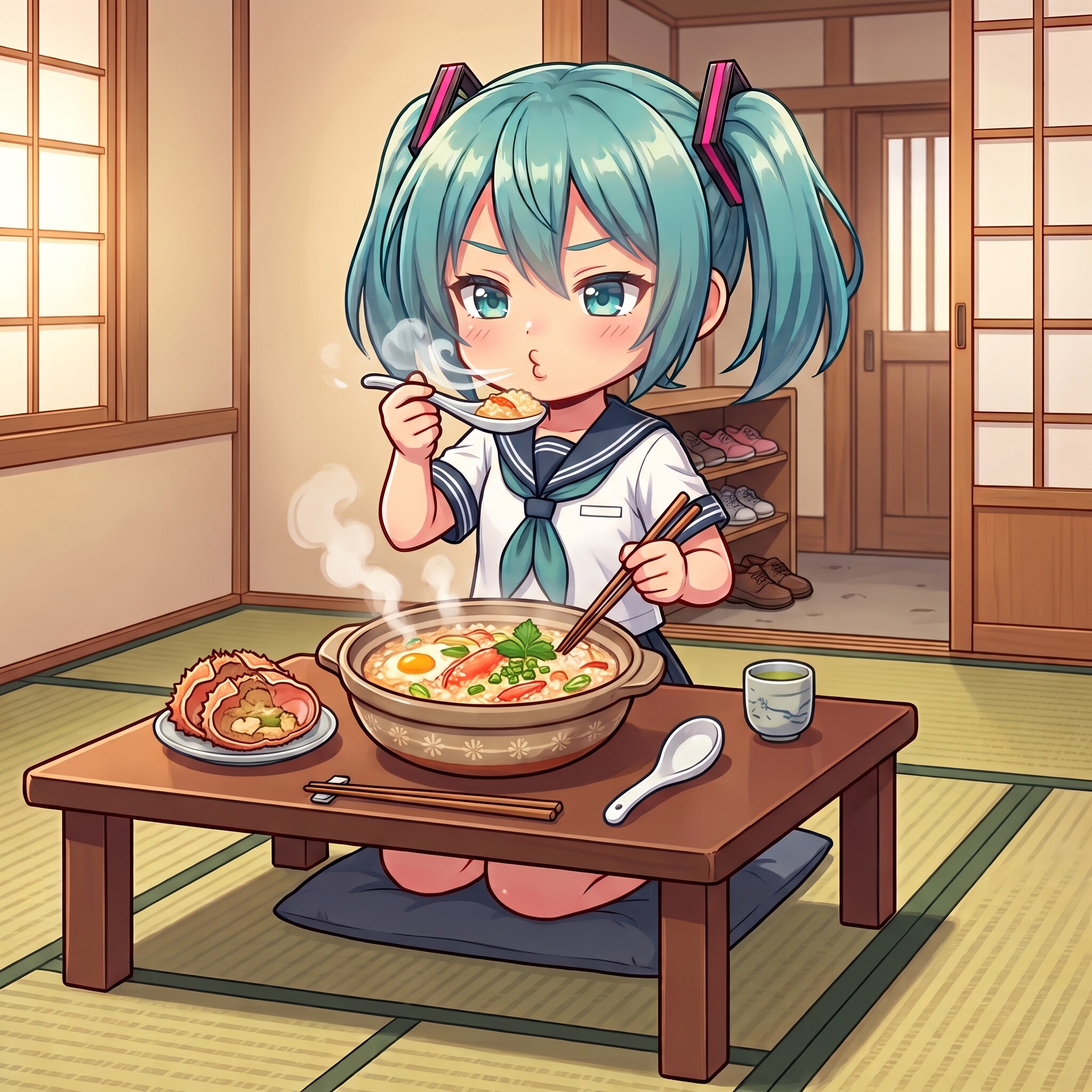 今日のお昼はカニ雑炊です | の人気AIイラスト・グラビア
