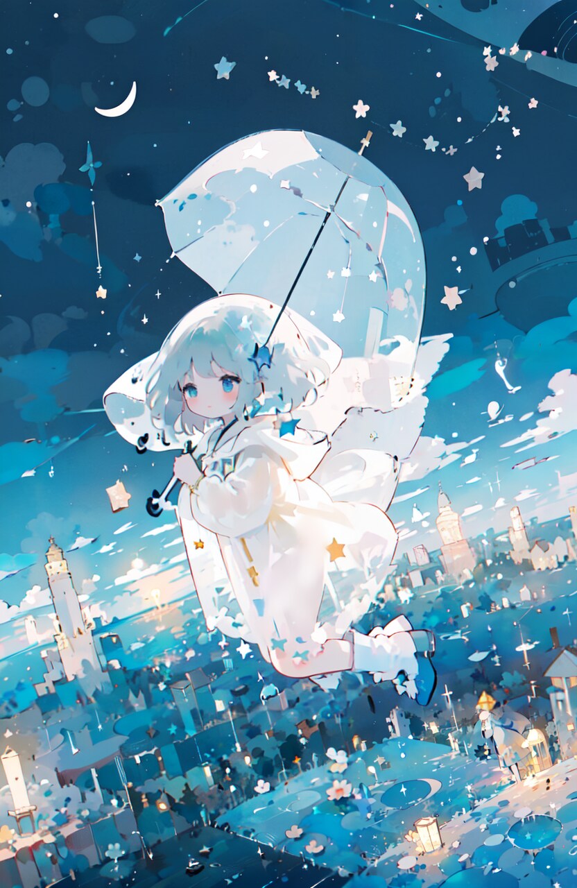 星雨の夜に空中散歩