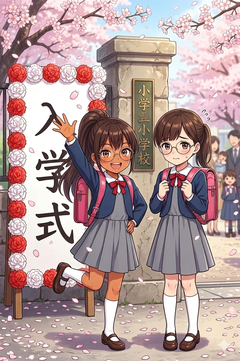うちの子入学式(玉那覇琉海＆クロエ)