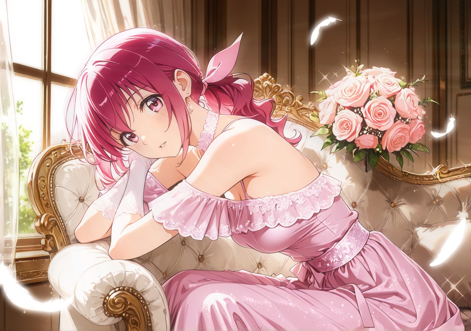 パーティーの合間にひと休み中の星空育代さん🌹