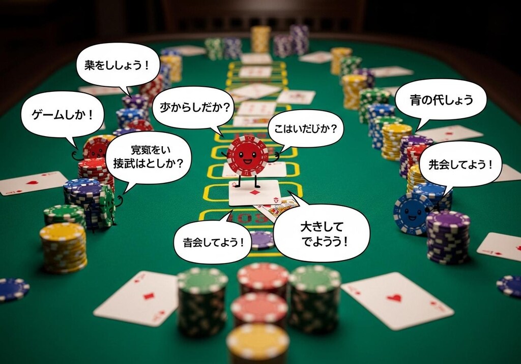 今日はポーカーテーブルで喋らせてみた