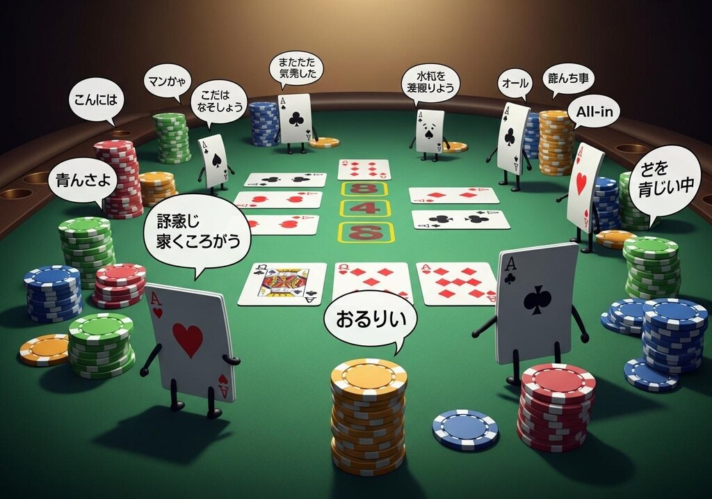 今日はポーカーテーブルで喋らせてみた