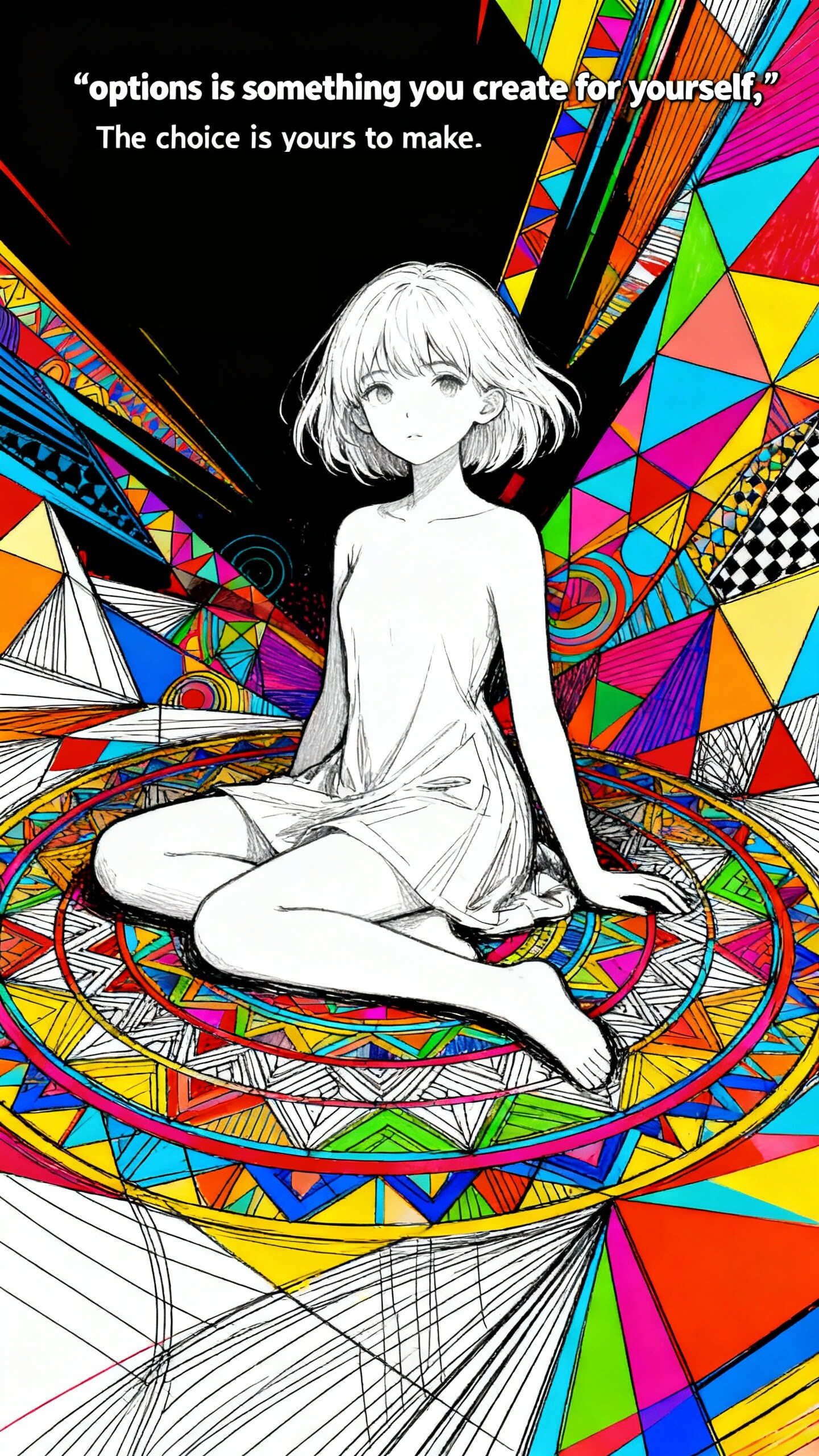 抽象画「未彩の先を目指す者」