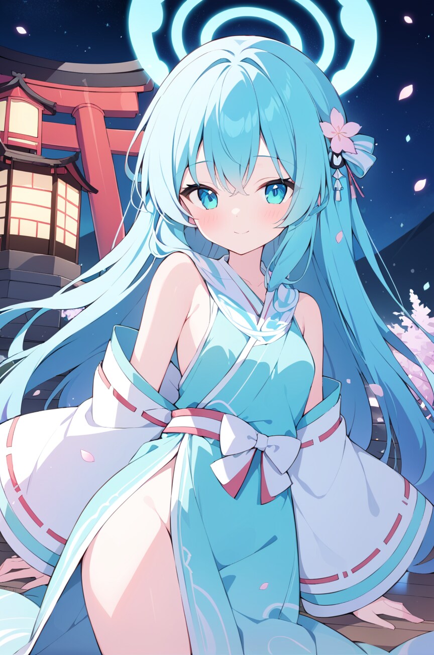 夜桜と蒼