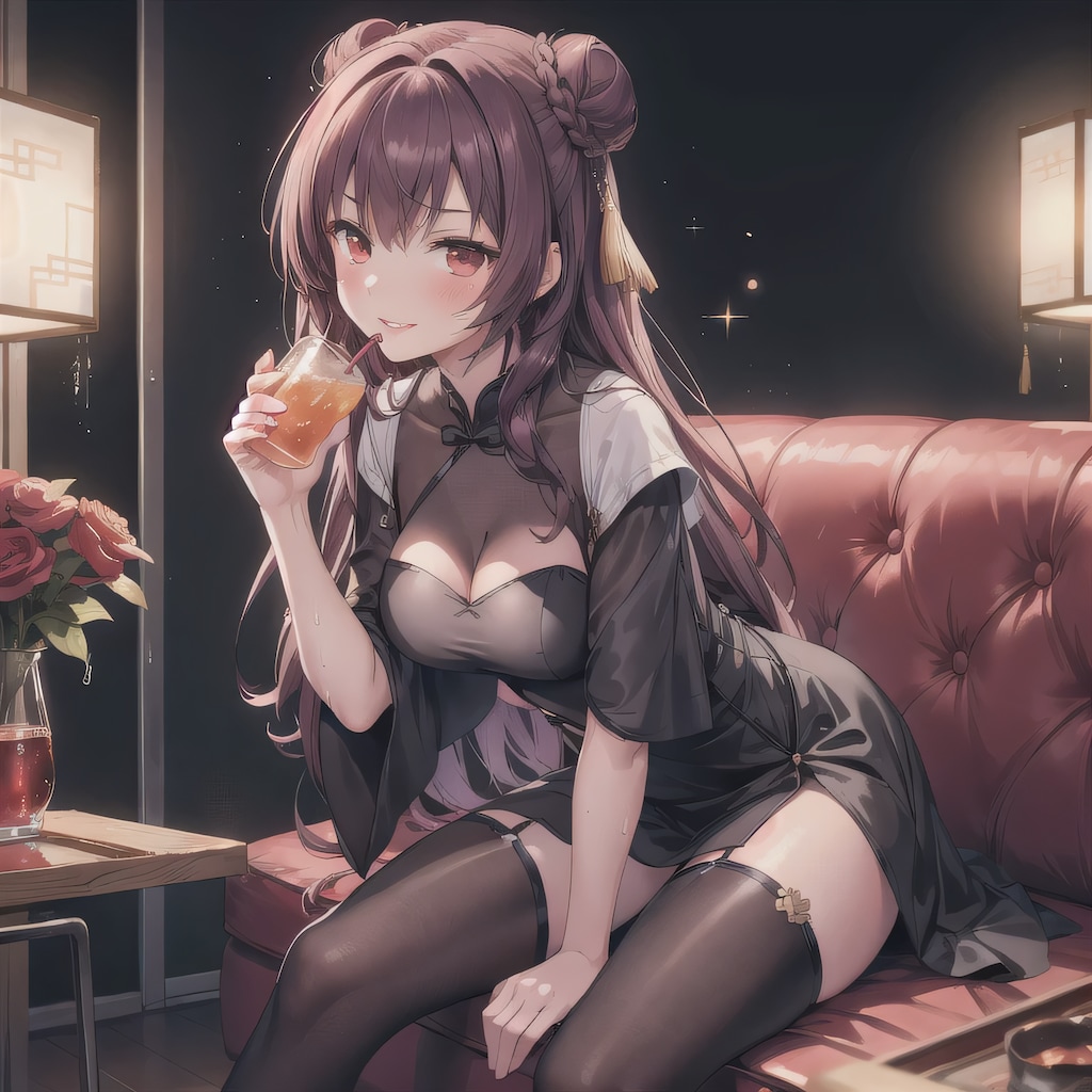 茶髪ツイン団子で中華服の少女６