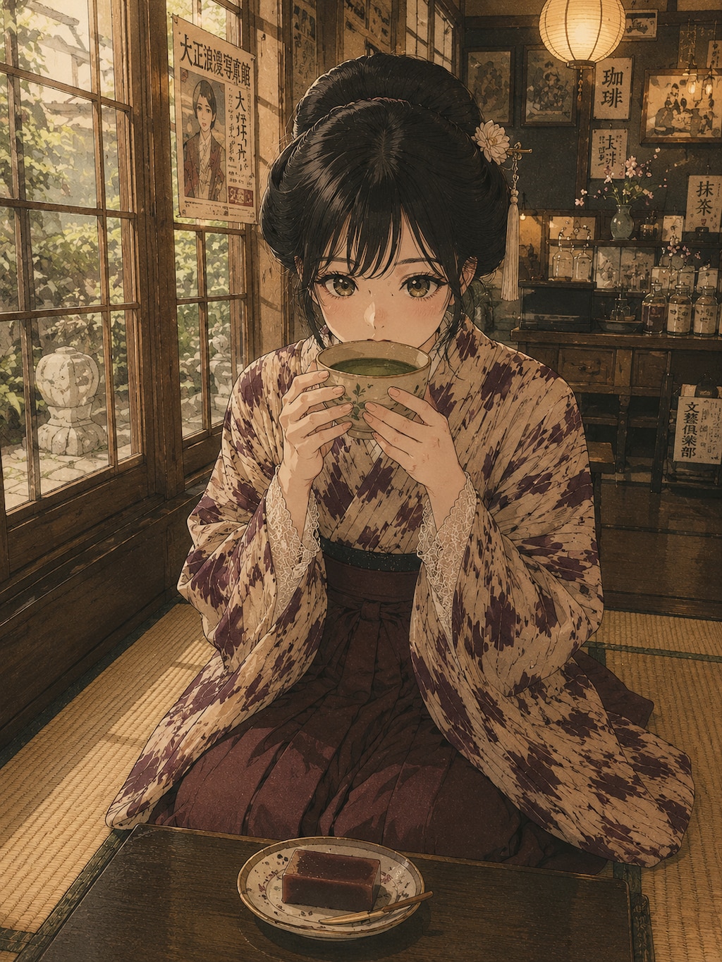 抹茶を嗜む少女