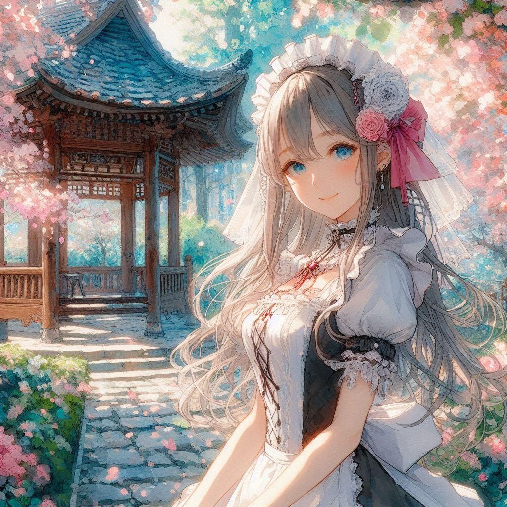 屋外メイドさん